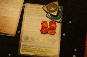 Merchant with damage and cash